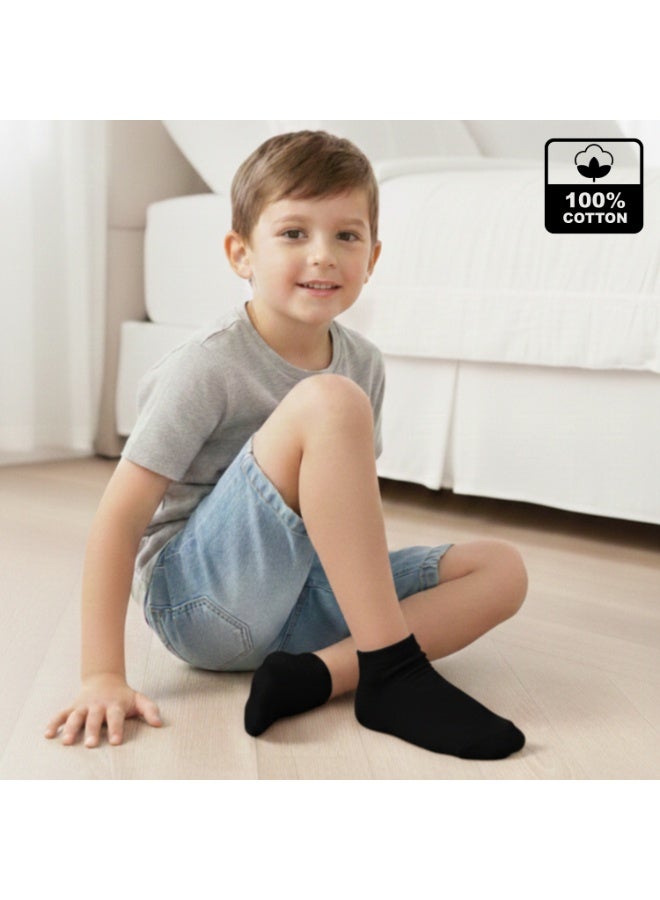 بيير دونا جوارب كاحل للأولاد عبوة 6 قطع – ألوان متعددة كحلي / أبيض / أسود | مزيج قطن ناعم | قابلة للتنفس ومرنة لراحة فائقة | للمدرسة والاستخدام اليومي | العمر 10–12 سنة - Image 4